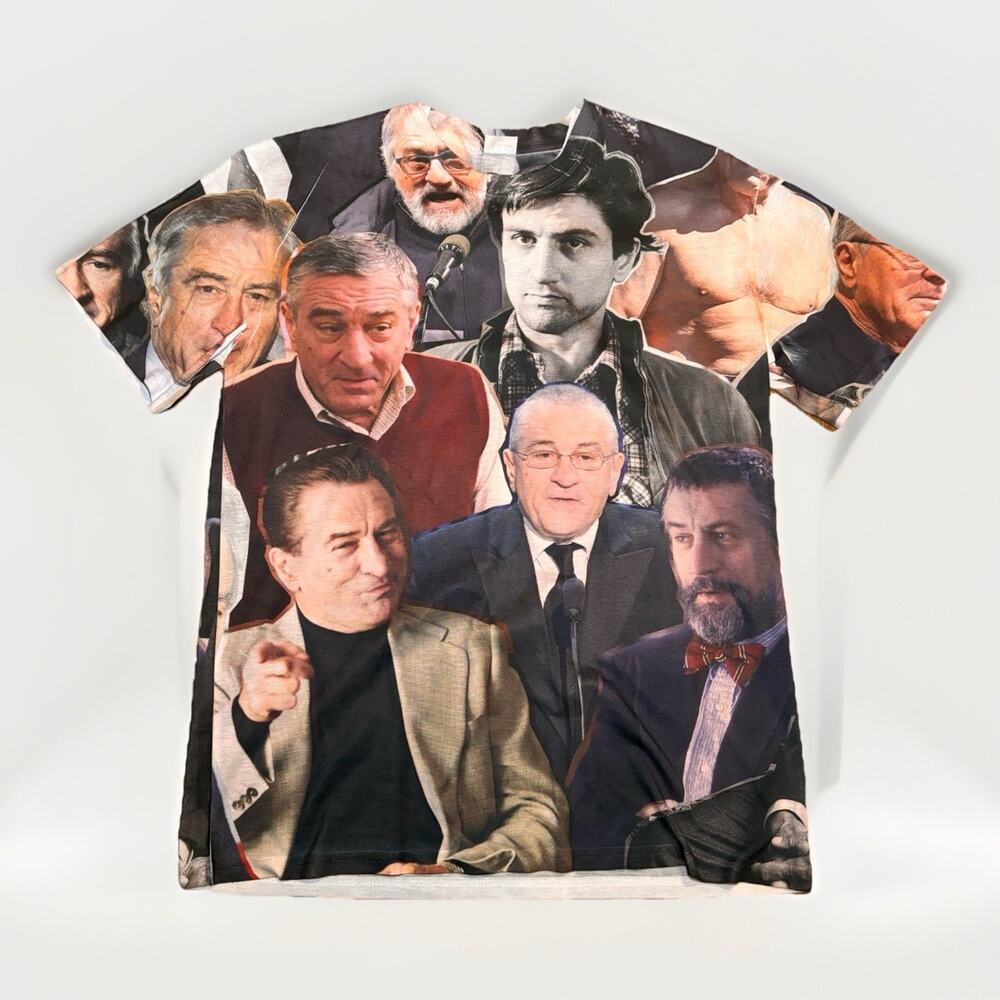 Robert De Niro Photo Collage T-Shirt Size Medium AOP All Over Print